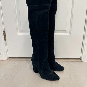 Midnight blue suede Aldo knee high boots - size 8.5